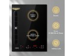 Placa de inducción Ciarra CBBEH392B con Campana Extractora Integrada, 39cm, 2 Fuegos, Función Boost y Filtración Plasma – Negro