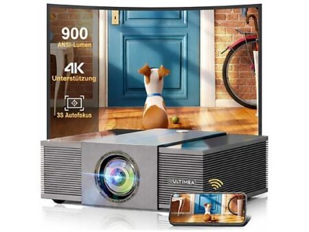 Proyector ULTIMEA Apollo P60 4K, 1080p Full-HD, 900 ANSI, 6D Auto-Corrección, Inteligente de Obstáculos, Dolby Audio, WiFi 6, Cine en Casa, Negro