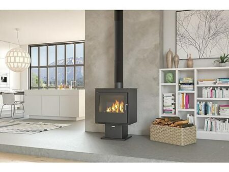 Estufa de Leña 12 kW Acero Gris ECODESIGN 2022 – Triple Combustión, Alta Eficiencia 76,5% | Maestro Ferretero TEYDE TV