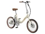 Bicicleta Eléctrica Plegable FABRICBIKE Volt 20” Aluminio, 250W, 5 Niveles Asistencia, Freno de Disco, Crema