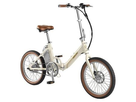 Bicicleta Eléctrica Plegable FABRICBIKE Volt 20” Aluminio, 250W, 5 Niveles Asistencia, Freno de Disco, Crema