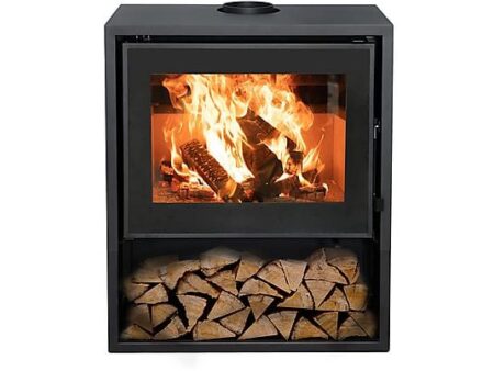 Estufa de leña Sannover Arclas 12, 12 kW, cristal limpio, acero, ecodesign 2022, negro