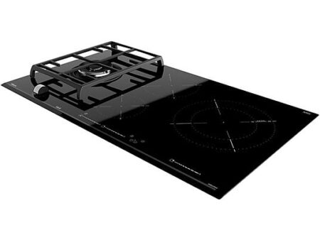 Placa Híbrida Teka JZC 94313 ABN - Inducción + Gas, 4 Zonas, 28 cm Zona Grande, Gas Natural, 90 cm, Negro