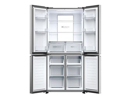 Frigorífico Americano Haier Cube 83 Series 7 HCR7818DNMM, No Frost, 467 L, Humidity Zone, Daylight, Inox Platino, 181.5 cm