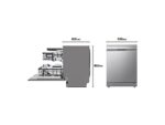 Lavavajillas LG DF587HVS 10 Servicios 10 Programas QuadWash™ Vapor Motor Inverter 60 cm Acero Antihuellas