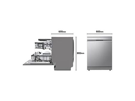 Lavavajillas LG DF587HVS 10 Servicios 10 Programas QuadWash™ Vapor Motor Inverter 60 cm Acero Antihuellas