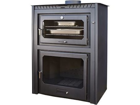 Estufa de Leña con Horno 17,5 kW Acero Gris ECODESIGN 2022 – Alta Eficiencia 76% | Maestro Ferretero Avilés