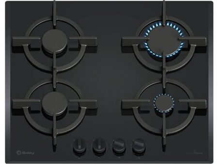 Placa de Gas Balay 3ETG664RB - 4 Zonas, 30 cm Zona Grande, Cristal Templado, Gas Butano, 59 cm