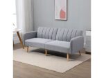 Sofá Cama 2 Plazas HOMCOM 839-214LG Gris – Lino Sintético, Respaldo Reclinable 3 Posiciones, 173x75x73 cm