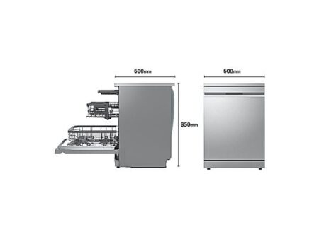 Lavavajillas LG DF375HVS 14 Servicios 10 Programas QuadWash™ TrueSteam™ Wi-Fi 60 cm Inox Antihuellas