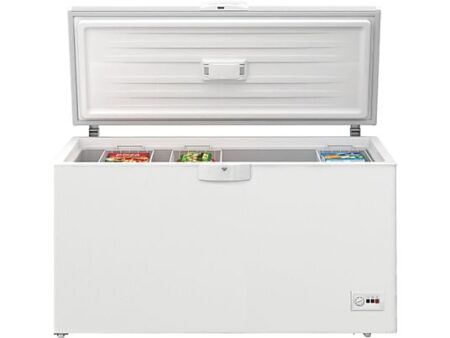 Congelador horizontal Beko HSM46740 451L, 4 Estrellas, Cíclico, LED, 3 Cestos, Clase E, Blanco 155.5 cm