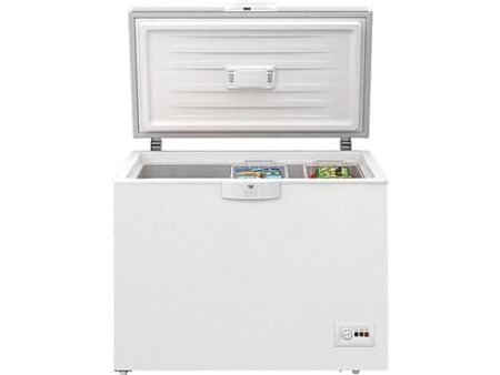 Congelador horizontal Beko HSM29540 288L, Estático, Manual, 4 Estrellas, Clase E, Blanco 86 cm