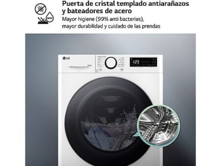 Lavadora Secadora LG F2DR5S09A1W, 9 kg Lavado + 5 kg Secado, 1200 rpm, 12 Programas, Función Vapor Steam™, Blanco