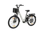 Bicicleta eléctrica de ciudad TTGO C2 PRO 26" Plata – Motor central 250W, Batería 36V 18Ah, 7 Velocidades Shimano, 5 Niveles de Asistencia, Autonomía 80-120 km