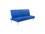 Sofá Cama 3 Plazas Duehome Erna Azul – Sistema Clic-Clac, Tapizado en Tela, 188x89x88 cm