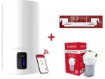 Termo Eléctrico Ariston Lydos WiFi 80L Blanco + Kit Polifosfatos + Soporte Instafix | Control App, Clase B