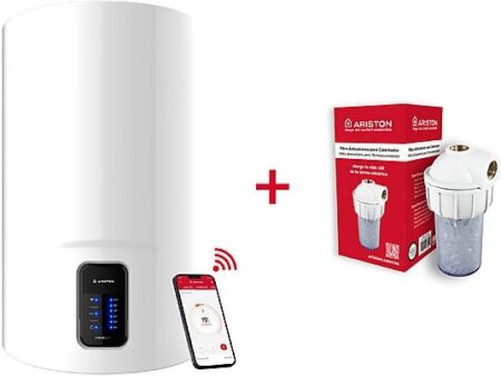 Termo Eléctrico Ariston Lydos WiFi 100L 1500W Blanco + Kit Antical Polifosfatos | Control App, Clase B, Vertical