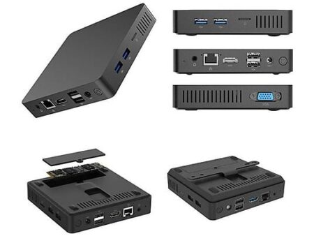 Mini PC Withtech Intel Celeron J3710 – 8GB RAM, 128GB M.2 SSD, Intel HD Graphics 500, 4K UHD, WiFi, Bluetooth 4.0, HDMI, VGA, Windows 10, Negro
