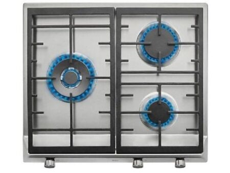 Placa de Gas Teka EX 60.1 3G AI AL DR CI NAT - 3 Zonas, Gas Natural, 60 cm, Acero Inoxidable