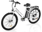 Bicicleta eléctrica EVERCROSS EK8S 26" Blanco – Motor 250W, 3 Modos de Conducción, Autonomía 60-100 km, Bicicleta de Ciudad Unisex