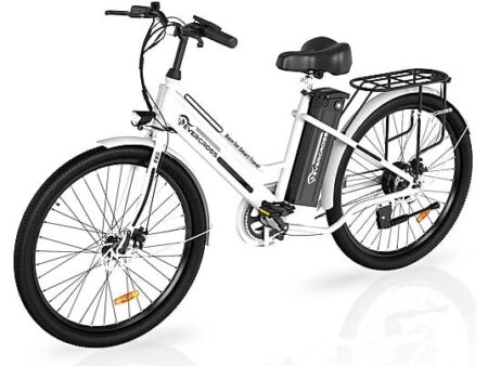 Bicicleta eléctrica EVERCROSS EK8S 26" Blanco – Motor 250W, 3 Modos de Conducción, Autonomía 60-100 km, Bicicleta de Ciudad Unisex
