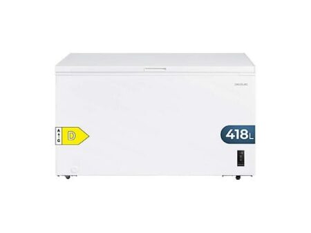 Congelador horizontal Cecotec Bolero CoolMarket Chest 418P 418L, Dual Function, Fast Freezing, Clase A, Arcón con ruedas 82 cm