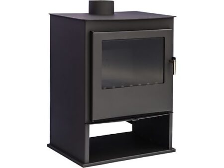 Estufa de leña Maestro Ferretero Teyde Leñero, 12 kW, acero, sin electricidad, ecodesign 2022, gris