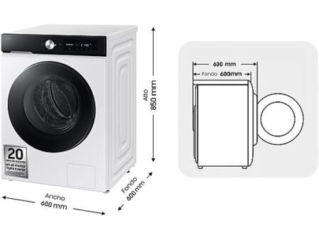 Lavadora Samsung WW11DB7B94GEU3 11kg 1400rpm AI EcoBubble™ WiFi Autodosificación Blanco