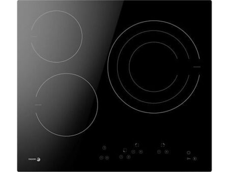 Placa Vitrocerámica Fagor 3VFT-330AC, 3 Zonas, Negro, 59 cm, Zona Grande 27 cm, Triple Zona, Integrable, Hervido Automático