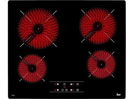 Placa Vitrocerámica Teka TB 6415, 4 Zonas, Zona Grande 21 cm, 60 cm, Negro, Touch Control, Función Booster, Apagado Automático