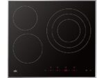 Placa Vitrocerámica ok. OBH 2611-1, 3 Zonas, Zona Grande 30 cm, 59x52 cm, Negro, Control Táctil, Apagado Automático, Indicador Calor Residual