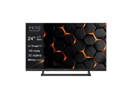 TV LED 24" Peaq PTV 24GH-5025C, HD Ready, Google TV, Dolby Audio, Chromecast, DVB-T2, Negro