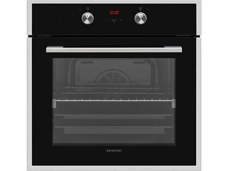 Horno Multifunción Infiniton A690 65L Integrable Acero Inox y Cristal Negro con Limpieza Vapor, Aire Caliente y Mandos Escamoteables