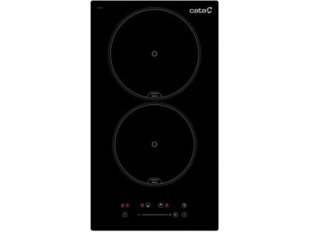 Encimera Inducción CATA ISB 3102 BK, 2 Zonas (29 cm), Negro, Panel Deslizante, Función Booster, Integrable
