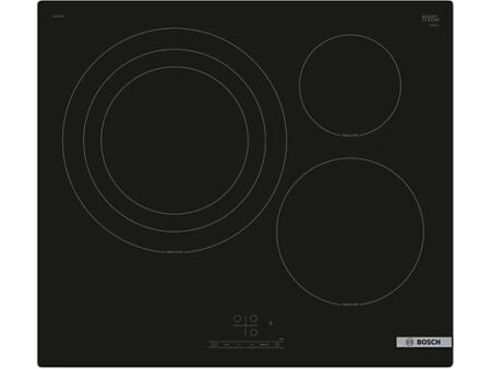 Placa de inducción Bosch PID61RBB5E, 3 Zonas, Zona grande 32 cm, 17 Niveles, TouchSelect, Función Sprint, 60 cm, Negro
