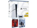 Sony PS5 Slim Standard 1 TB SSD, 1 Mando, Blanco + Assassin's Creed: Shadows + God of War: Ragnarök (Físico)