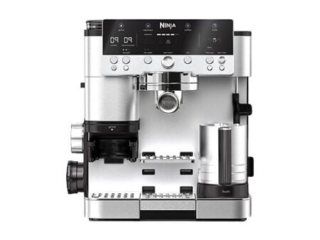Cafetera Express con Molinillo Ninja Luxe Café Premier ES601EU 3 en 1, 9 Bar, 1650 W, 25 Ajustes de Molienda, Espuma Doble, 2 L, Plata