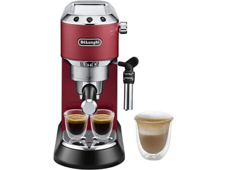 Cafetera Express De'Longhi Dedica EC685.R Roja, 1300W, 15 Bares, Thermoblock, Vaporizador, 2 Tazas, Compacta