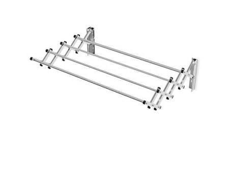 NORTHIO 63058 Tendedero Retráctil de Pared, 8 Varillas, Expandible y Acero Inoxidable, Plata