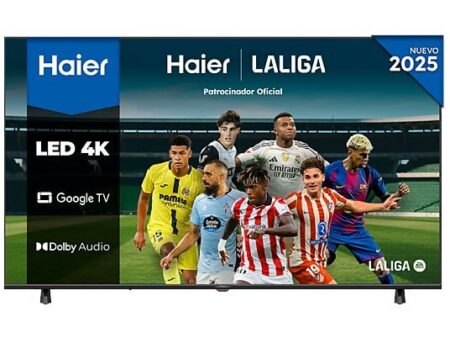 TV LED 55" Haier H55K85FUX K85F Series, UHD 4K, Google TV, HDR10, Dolby Audio, Sin marcos, Negro