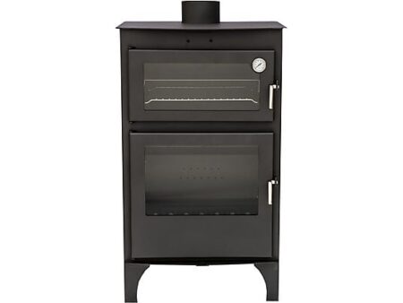 Estufa de leña con horno MAESTRO FERRETERO Mulhacén Patas 12 kW, ECODESIGN 2022, 104 m², Gris