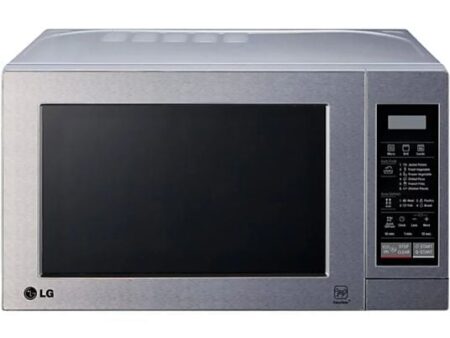 Microondas con Grill LG MH6044V, 20L, 700W Microondas + 1000W Grill, 5 Niveles de Potencia, Plato Giratorio 24.5 cm, Acero Inoxidable
