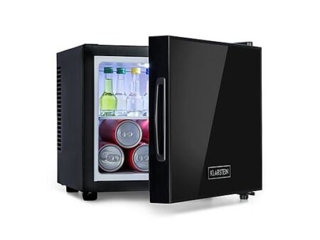 Nevera mini KLARSTEIN Frosty 10L, 30 cm, ultra compacta, silenciosa 33 dB, minibar cosméticos y bebidas, negro