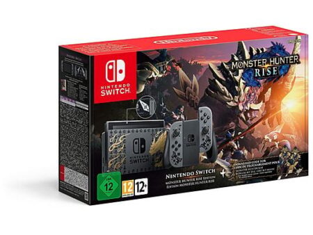 Nintendo Switch V2 32 GB Gris + Monster Hunter Rise (Digital) + DLC Deluxe Kit, Consola 6.2”