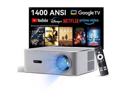 OSCAL PV800 Pro Proyector Full HD 1080p 1400 ANSI Lúmenes 4K HDR Google TV WiFi 6 Bluetooth Plata