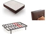 Pack Colchón + Somier + Cabecero Descansín Visco Soft Gel 105x190 cm, Tapizado Wengué, Espumación Alta Densidad, Anti-ruido, Firmeza Alta, Transpirable