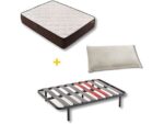 Pack Colchón + Somier + Almohada Descansín Visco Soft Gel Premium 105x190 cm, Alta Densidad, Firmeza Alta, Almohada Viscoelástica, Blanco