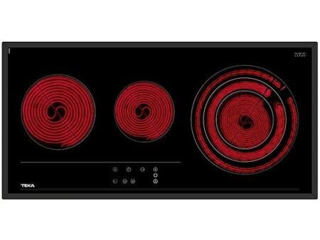 Placa Vitrocerámica Teka TRC 83631, 3 Zonas, 80 cm, Negra, Touch Control, Función Booster y Stop & Go