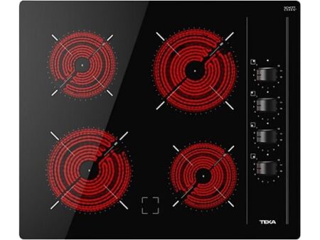 Placa vitrocerámica Teka TBC 64000 XFL, 4 zonas, negra, 60 cm