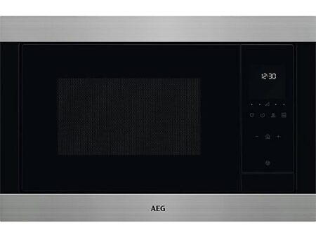 Microondas con Grill Integrable AEG TMS5G25IEM, 25L, 900W Microondas + 1000W Grill, 8 Niveles de Potencia, Función Descongelación, Negro/Inox